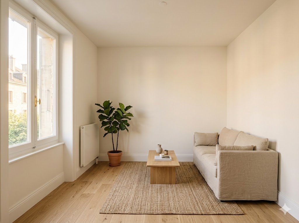 Après rénovation : Salon rénové