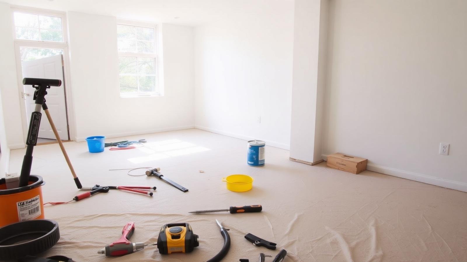 Chantier de rénovation en cours, travail soigné